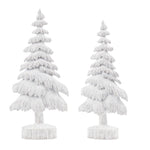 White Washed Pine Tree (Set of 2) – 22"H Resin Christmas Tabletop Decor by Melrose