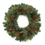 Mixed Pine and Pinecone Wreath – 32"D Green Brown Plastic Christmas Door Decor by Melrose