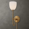 Uttermost 22580 Trophy 1 Light Brass Wall Sconce with Matte Opal Glass Shade
