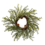 Christmas Pine Wreath Plastic Twig 14.5" H Indoor Set of 2 Rustic Holiday Decor by Melrose