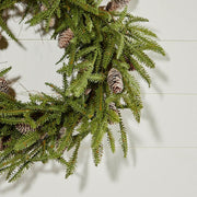 Christmas Pine Foliage Wreath Green Brown 24