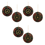 Christmas Plaid Disc Ornament Iron 6" H Set of 6 Indoor Decor by Melrose
