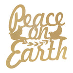 Christmas Peace on Earth Wall Plaque Iron Gold 15.5" H Indoor Holiday Wall Decor by Melrose
