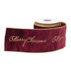 Christmas Red Wired Ribbon Merry Christmas Script by Melrose