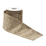 Craft Ribbon – Brown Wired Polyester – 4" Width, 5 Yds. by Melrose