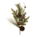 Pine with Bell Spray Set of 2 Decorative Green and Brown Holiday Sprays – 28.5"H by Melrose