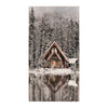 Rustic wood lodge wall art with lake scene