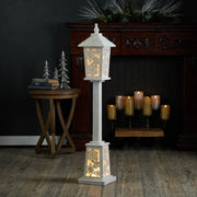 Indoor white christmas lantern post floor decor