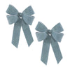 Blue Glitter Christmas Bows Set of 2