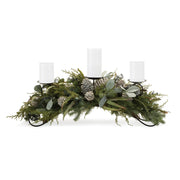 Holiday Pine and Eucalyptus Candle Centerpiece