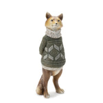 Winter Holiday Figurine Set of 3 Fox, Moose, Squirrel in Sweaters 12"H by Melrose