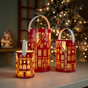House Lantern Candle Holders Set of 3