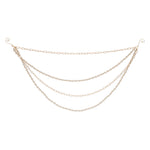 Pearl Bead and Chain Link Garland (Set of 2) – 27"L White & Gold Glam Christmas Decor by Melrose