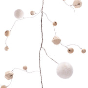 Neutral Rustic Wood Bead Christmas Garland
