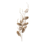 Snowy Glittered Pinecone Twig Spray (Set of 4) – 36"H Gold White Winter Christmas Decor by Melrose