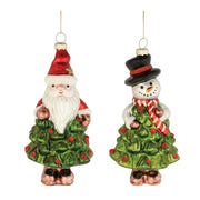 Santa and Snowman Christmas Ornament
