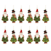 Frosted Glass Santa and Snowman Ornament