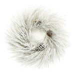 Long Needle Pine Wreath Snowy Flocked Christmas Decor – 28 " by Melrose