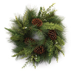 Mixed Pine Cedar Wreath Natural Pinecone Christmas Decor – 18" by Melrose