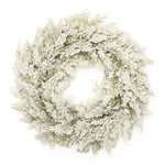 Flocked Pine Wreath Winter Inspired Christmas Greenery – 24" by Melrose
