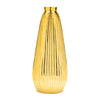 Ribbed Metallic Gold Ceramic Vase