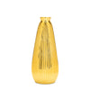 Ribbed Metallic Gold Ceramic Vase