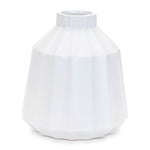 White Ceramic Vase Set of 2 – Ribbed Texture Home Decor 8.5" by Melrose