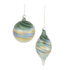 Green Iridescent Glass Tree Ornaments