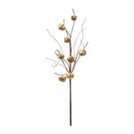 Rustic Christmas Twig Sprays Gold Sleigh Bells Set of 6 - 23.5"H Porch Pots & Floral Arrangements by Melrose