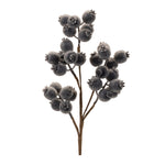 Decorative Beaded Berry Spray Set of 6 21" H Navy Blue, Glittered Accents by Melrose
