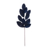 Navy blue leaf branch on a white background