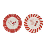 Assorted Santa Candy and Cookie Ceramic Plates, 8" Set of 4 by Melrose