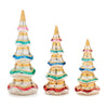 Glass Tabletop Christmas Trees Set of 3 Multicolor Mercury Finish