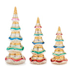 Multicolor Mercury Glass Pine Tree Set of 3 -11.5"H for Christmas by Melrose
