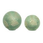 LED Pinecone Globe Set of 2 Glass Décor (7.5" & 5") – Mercury Finish Winter Lighting by Melrose