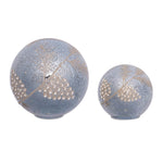 LED Pinecone Globe Set of 2 Frosted Glass Mercury Finish 7.5" & 5.75" Lights by Melrose