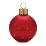 Melrose LED Snowflake Ornament Decor 11"H Red Frosted Mercury Glass Holiday Accent Light by Melrose