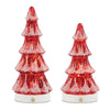 LED Glass Pine Tree Holiday Set – 8.25" & 10.25" Height – Festive Tabletop Decor by Melrose
