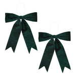 Christmas Ribbon Bow Ornament – 16.5" Height Green Holiday Decor by Melrose