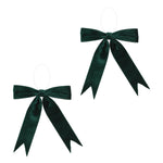 Indoor Holiday Bow Decor 16.5" Height Red Polyester Ornament Set of 2 by Melrose