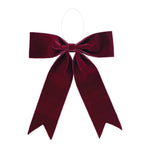 Holiday Bow Ornament Set of 2 Polyester Burgundy Red Fabric 16.5"H Indoor Christmas Decor by Melrose