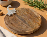 Pumpkin Decorative Tray 1.5"H Wooden Base with Aluminum Stem Accent by Melrose