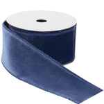 2.5 Inch Blue Wired Ribbon for Wreaths