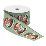 2.5 Inch Holiday Ribbon Rolls with Santa Design