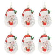 Holiday Glass Ornaments with Santa Design