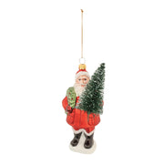 Hand-Painted Santa w/Tree Ornament Set of 6