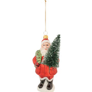 Glass Santa Christmas Ornaments for Holiday Decor