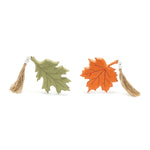 Jute Fall Leaf Hanging Decor (Set of 2) – 6"H Rustic Autumn Leaf Accents for Indoor Decor by Melrose