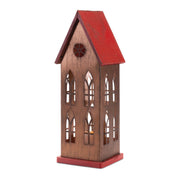 Rustic Church Tabletop Decor with LED Candle