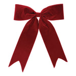 Decorative Red Bow Ornaments Set of 2 Polyester Fabric 16.5"H Indoor Holiday Accent by Melrose